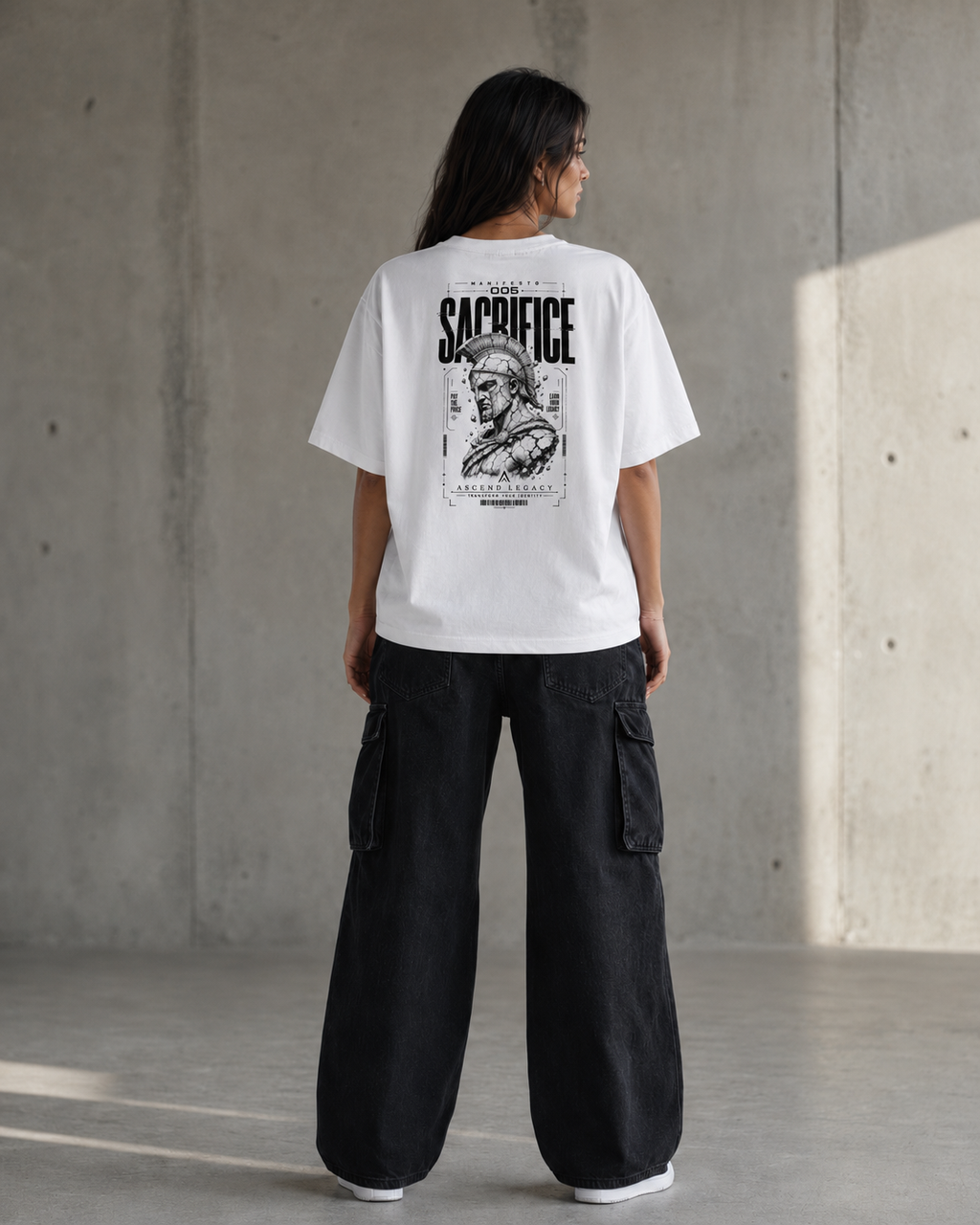 Camiseta boxy para mujer ascend legacy manifesto 005.