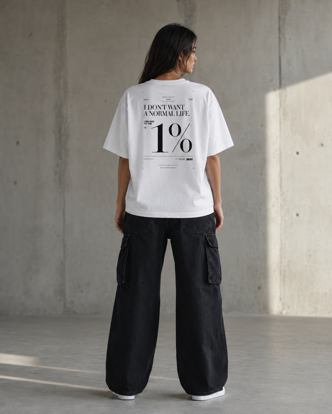 Camiseta boxy para mujer ascend legacy manifesto010 modelo.
